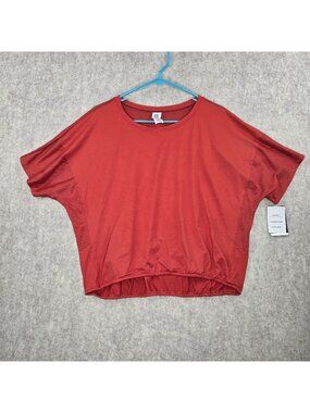 Champion Womens Short Sleeve Loose Fit Striped Top Red Size M Duo Dry+ Polyester